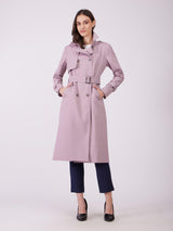 Double Breasted Trench Coat - Lilac