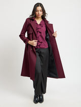 Double Breasted Trench - Maroon