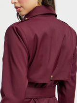 Double Breasted Trench - Maroon