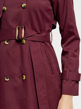 Double Breasted Trench - Maroon