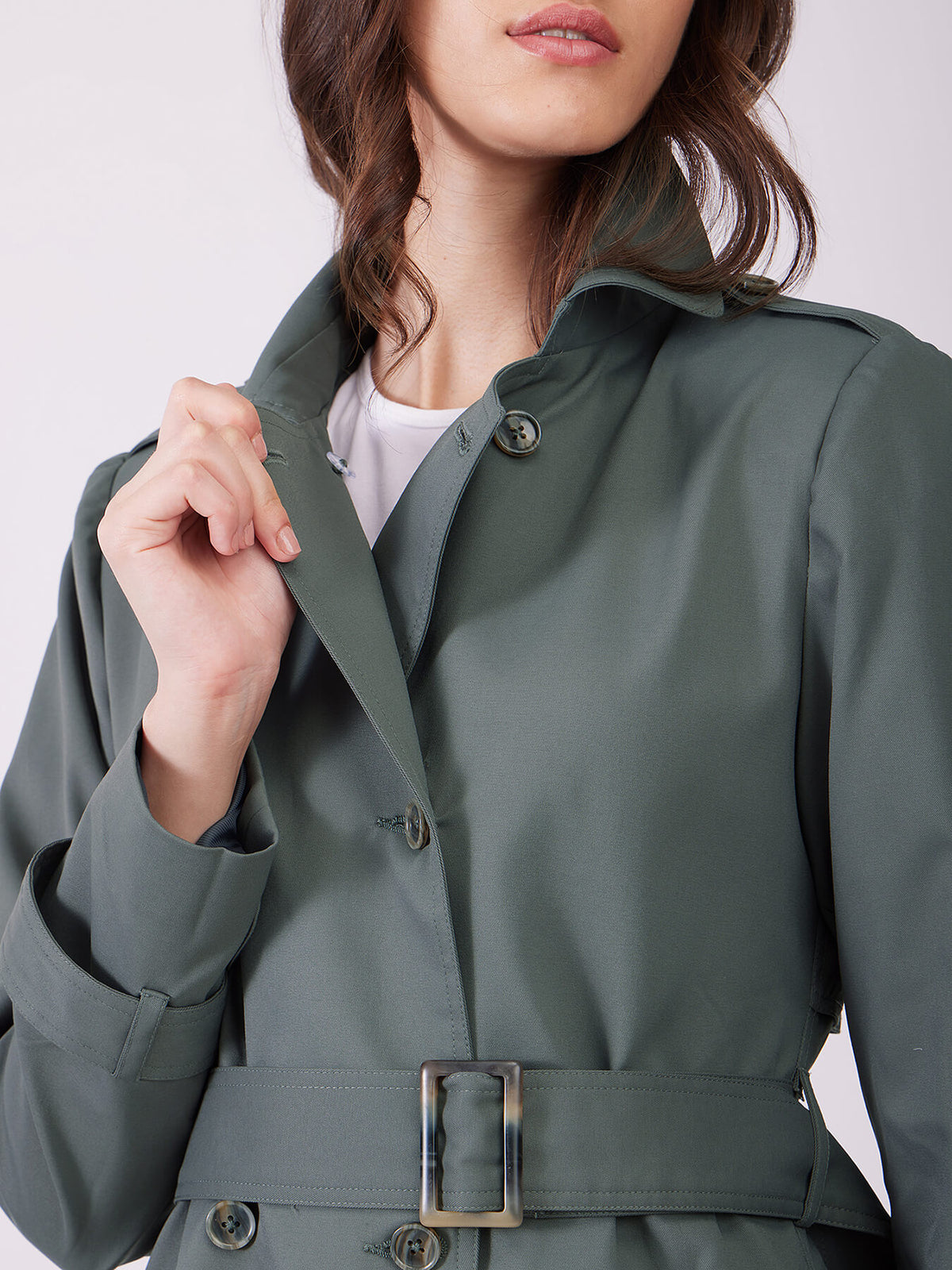 Double Breasted Trench Coat - Khaki