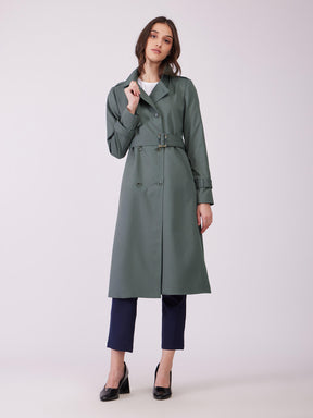 Double Breasted Trench Coat - Khaki