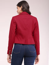 Double Breasted Short Jacket - Red