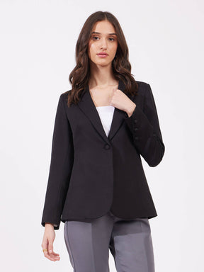 Single Breasted Blazer - Black