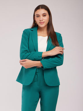 Single Breasted Blazer - Teal