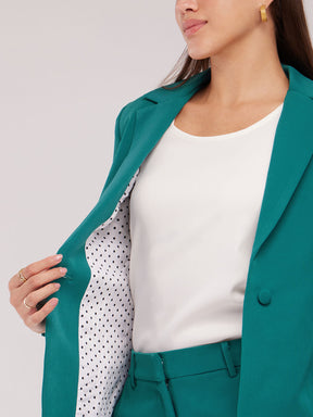 Single Breasted Blazer - Teal