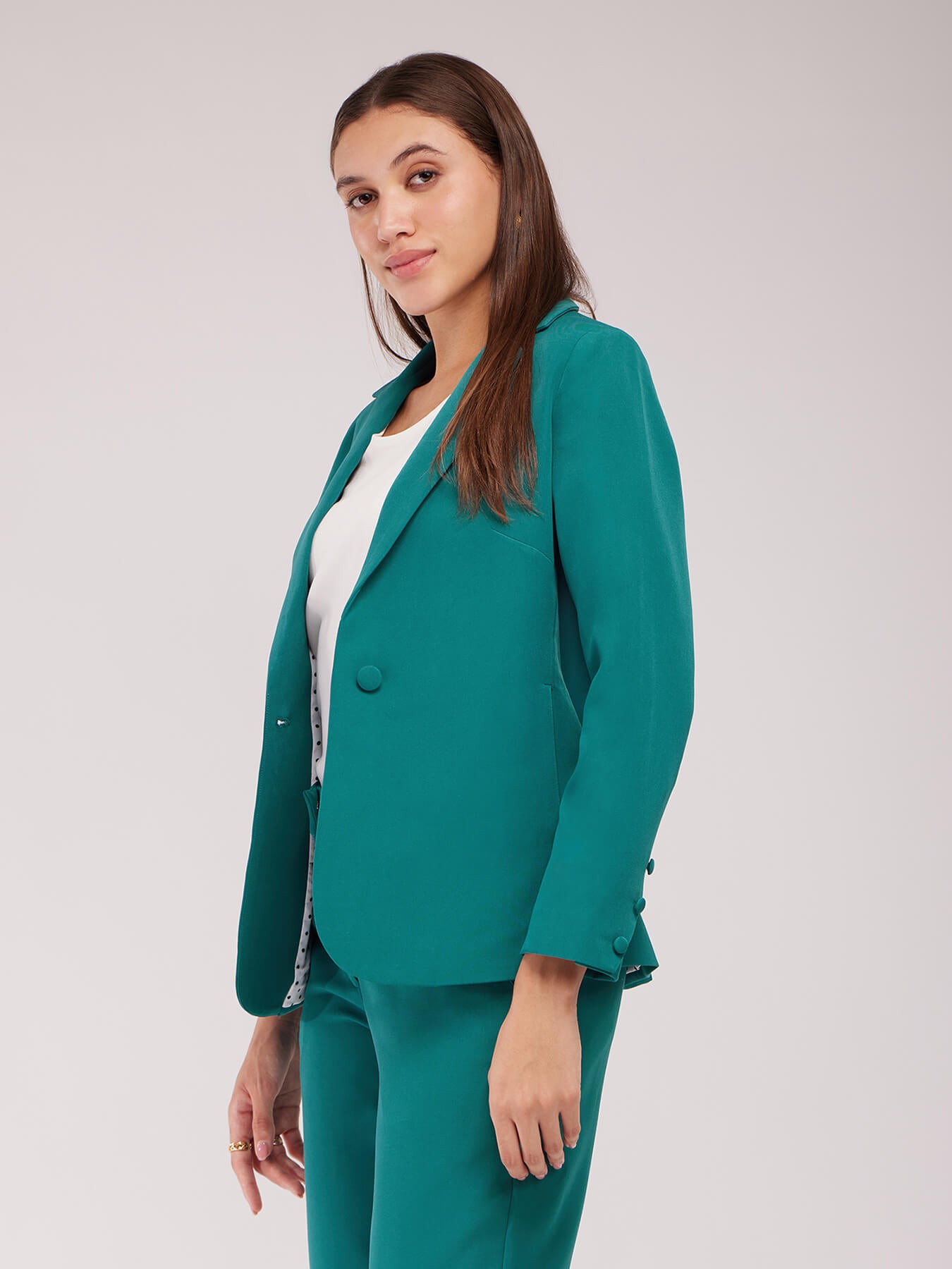 Single Breasted Blazer - Teal