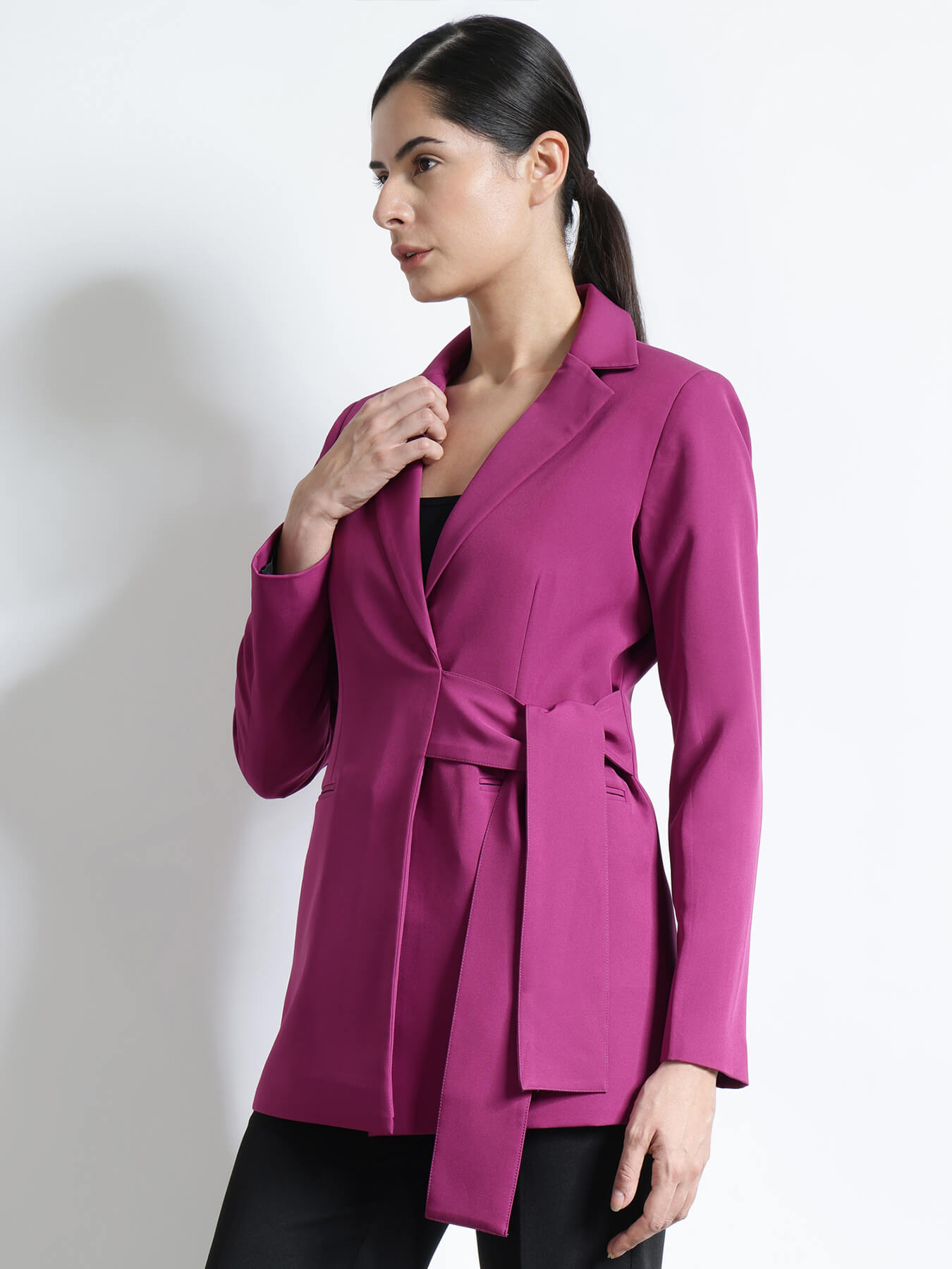 Double Breasted Blazer - Purple