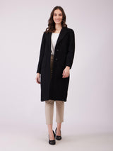 Single Breasted Overcoat - Black