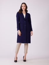 Single Breasted Overcoat - Navy