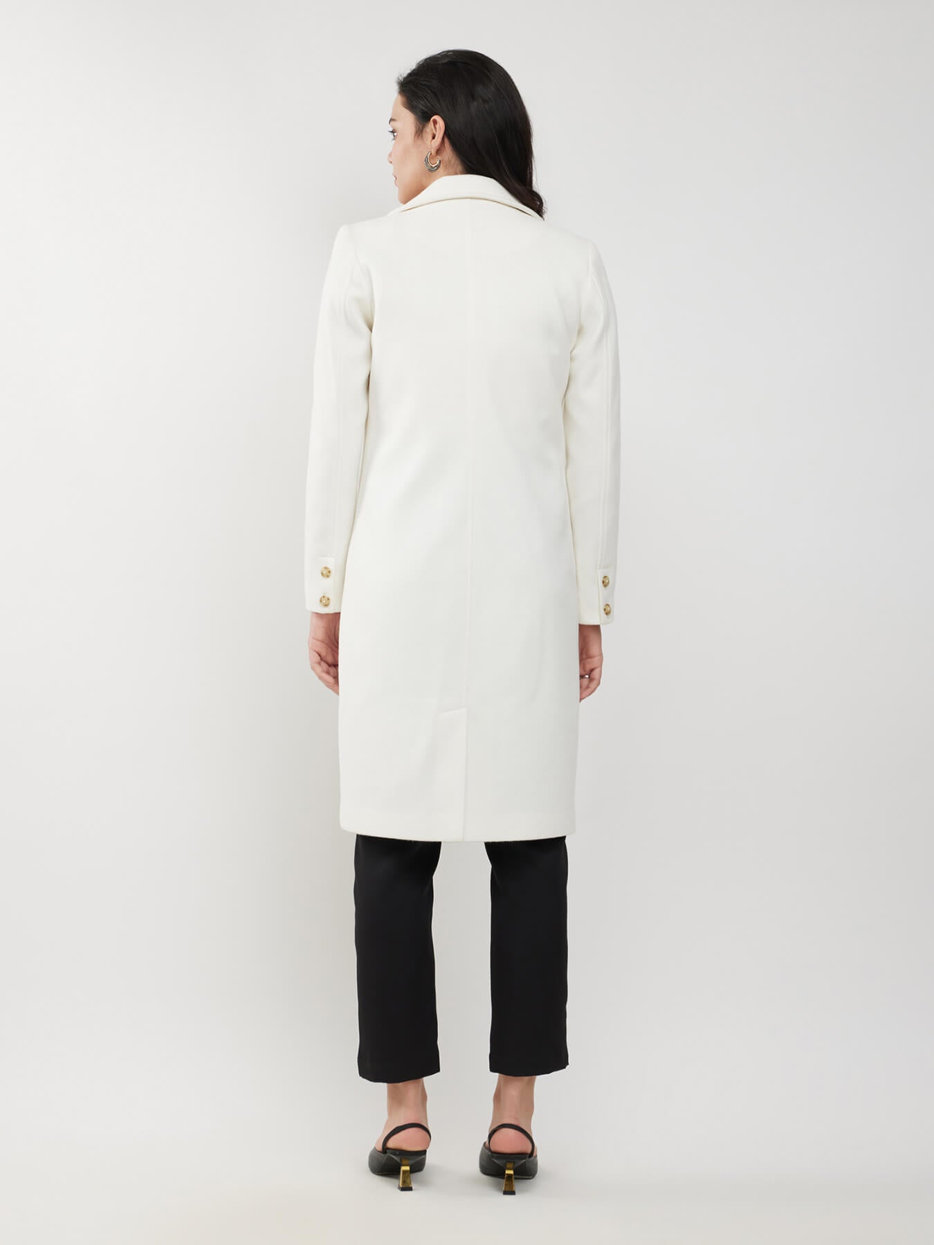 Long Felted Overcoat - Off White