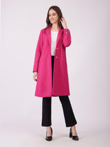 Single Breasted Overcoat - Fuchsia