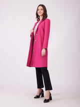 Single Breasted Overcoat - Fuchsia