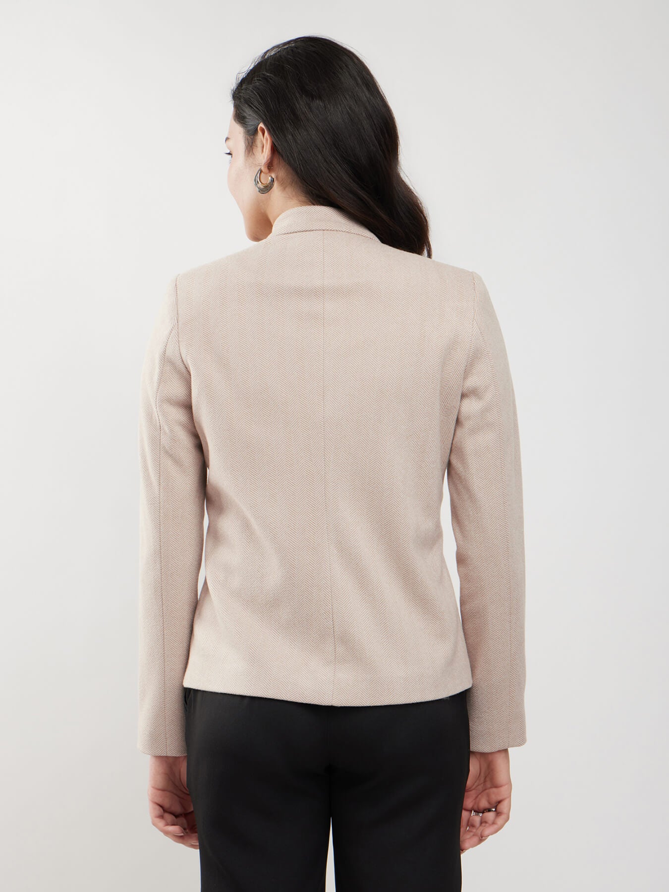 Short Felted Lined Jacket - Beige