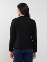 Short Felted Jacket - Black