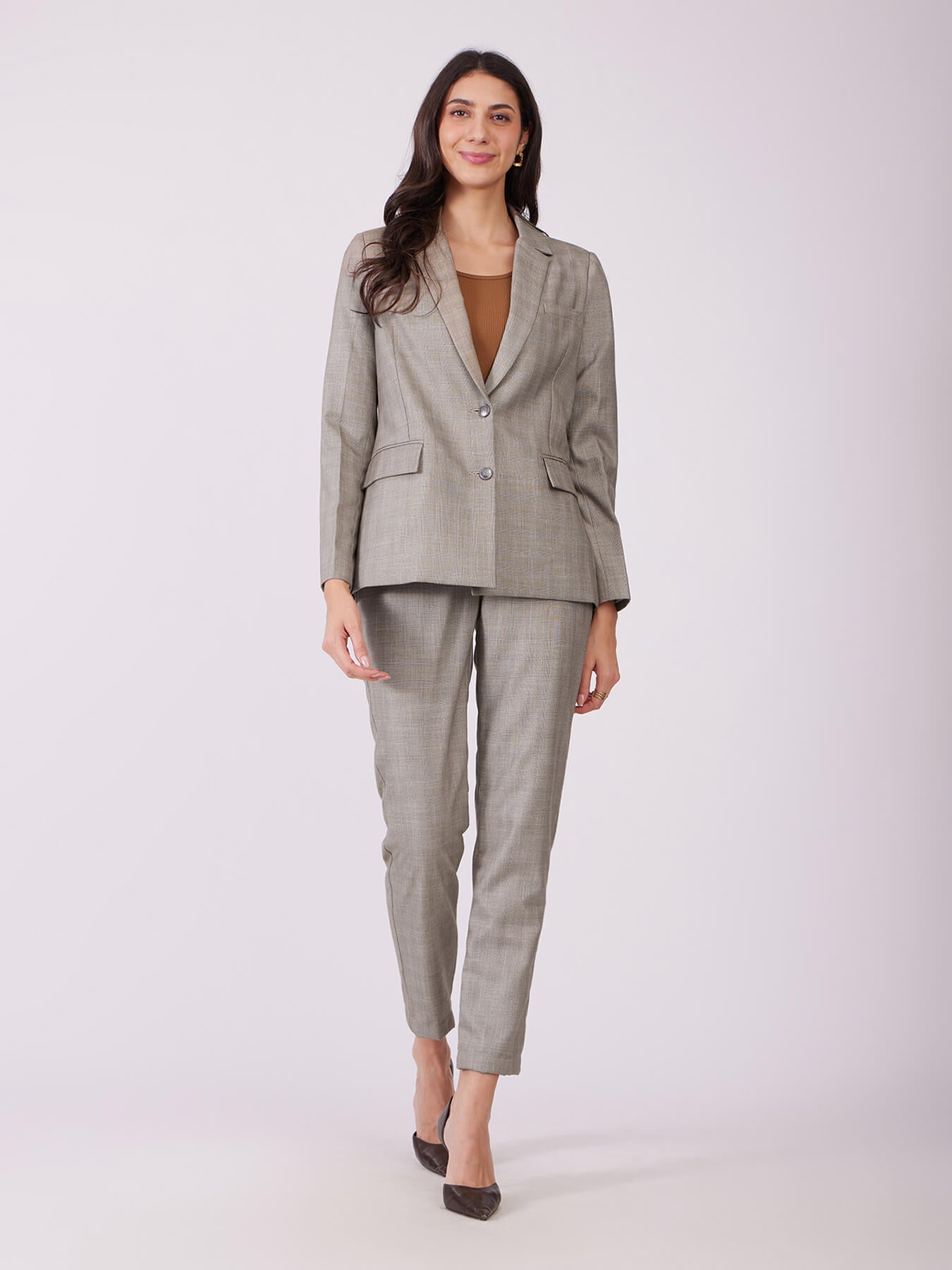 Single Breasted Blazer - Beige