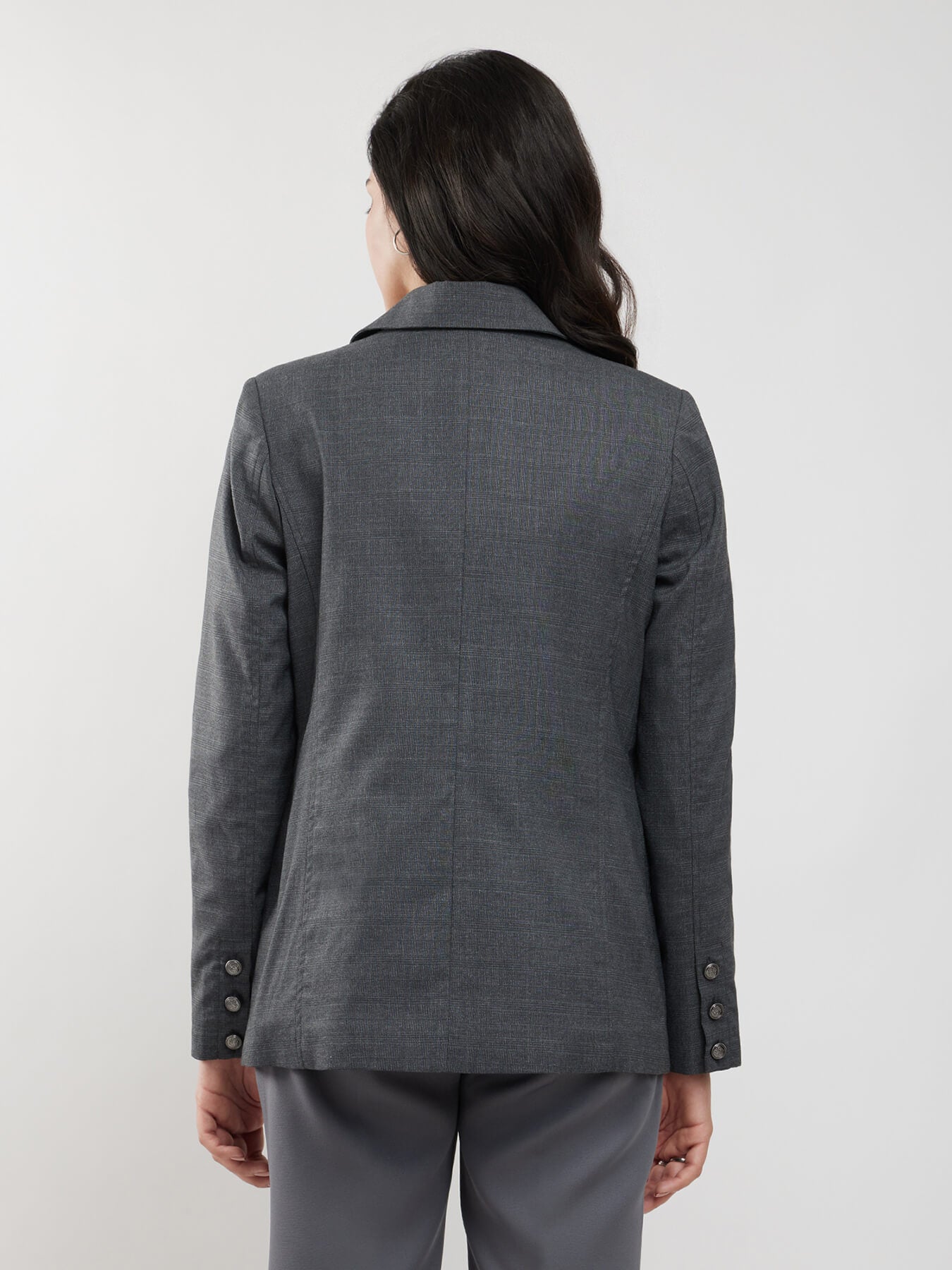 Single Breasted Blazer - Grey