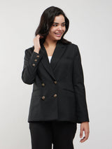 Double Breasted Blazer - Black