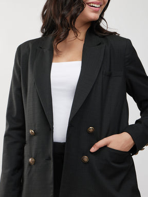 Double Breasted Blazer - Black