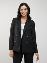 Double Breasted Blazer - Black