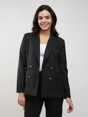 Double Breasted Blazer - Black