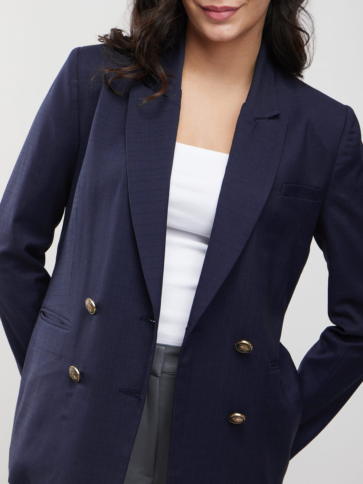 Double Breasted Blazer - Navy