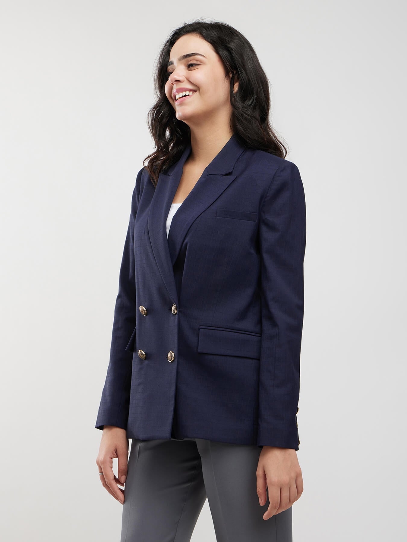 Double Breasted Blazer - Navy