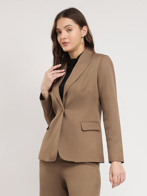 Single Breasted Blazer - Beige