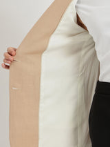 Linen Single Breasted Blazer - Beige
