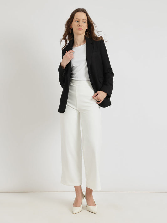Linen Single Breasted Blazer - Black