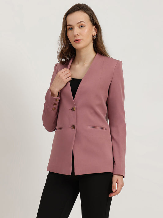 Single Breasted Blazer -  Dusty Pink
