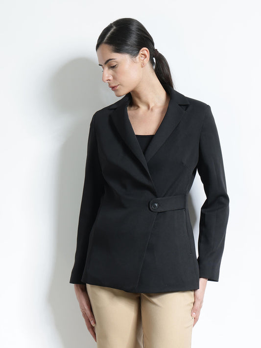 Single Breasted Blazer - Black