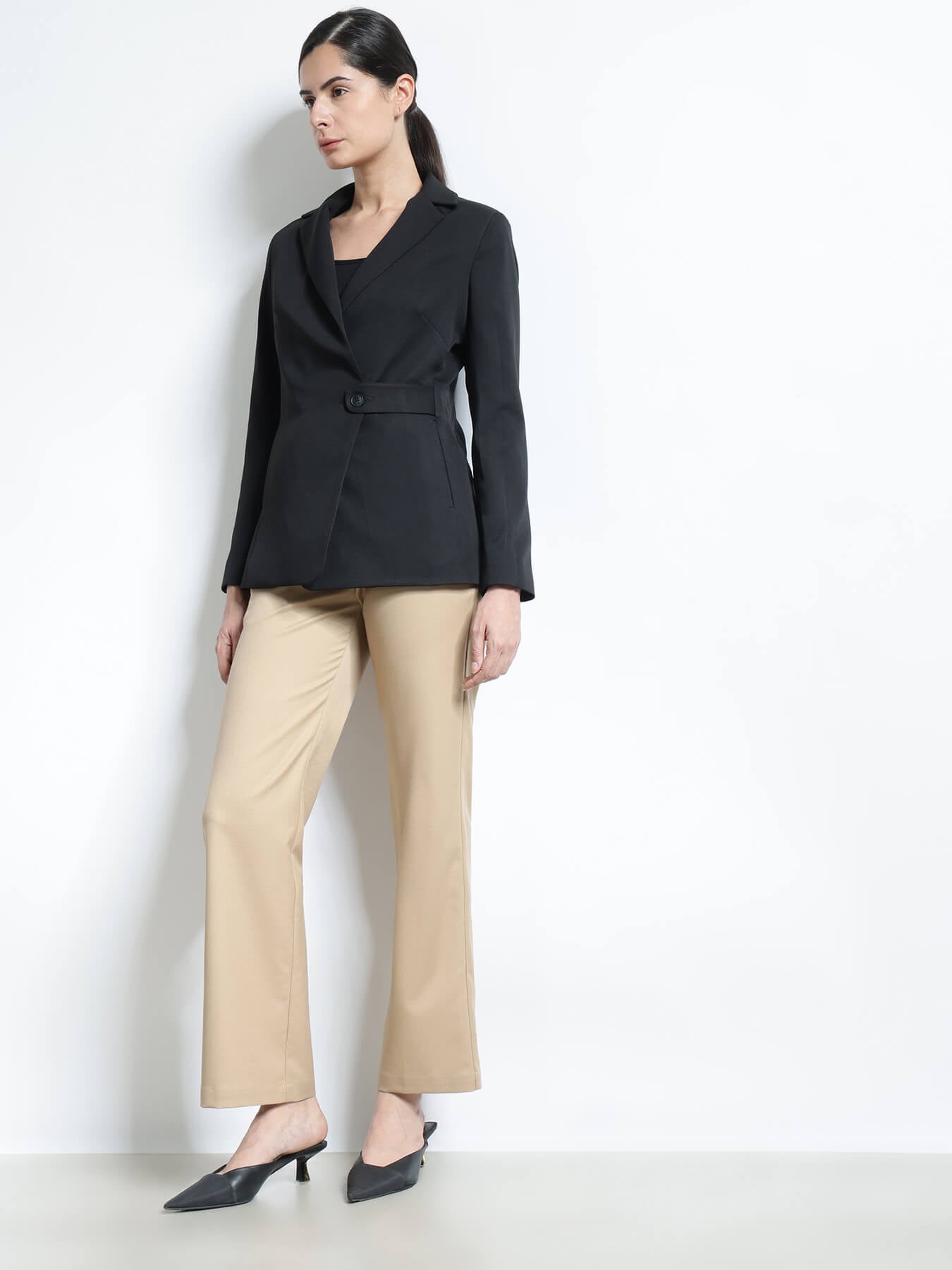 Single Breasted Blazer - Black