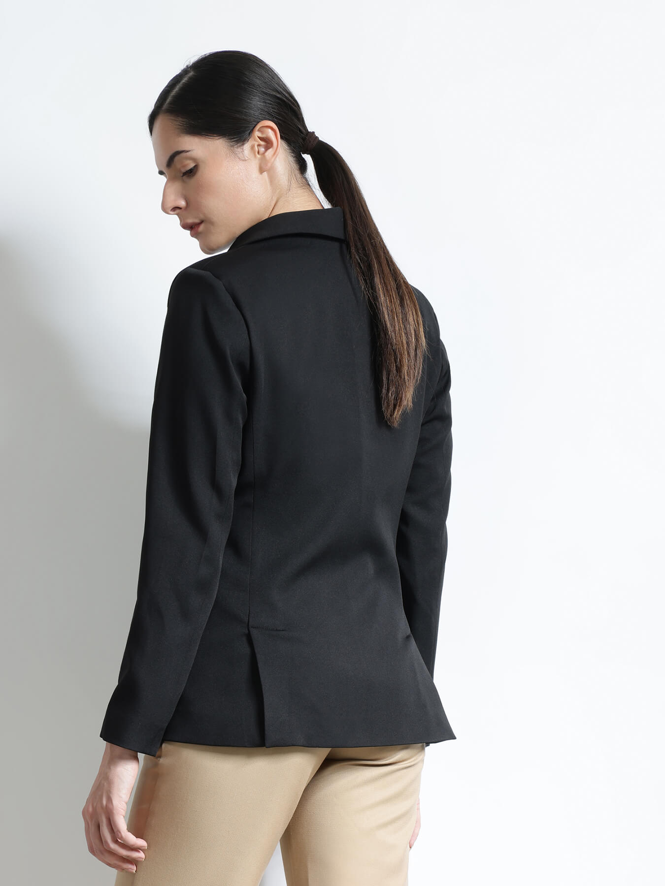 Single Breasted Blazer - Black