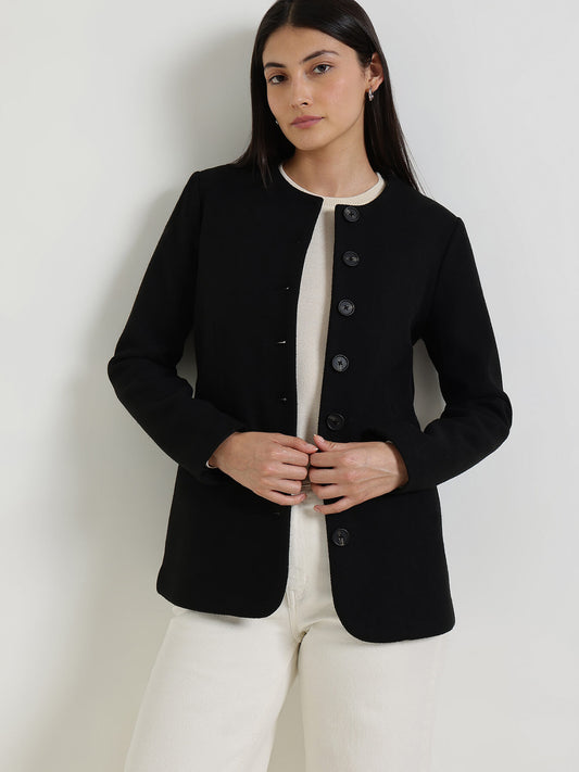 Front Open Jacket - Black