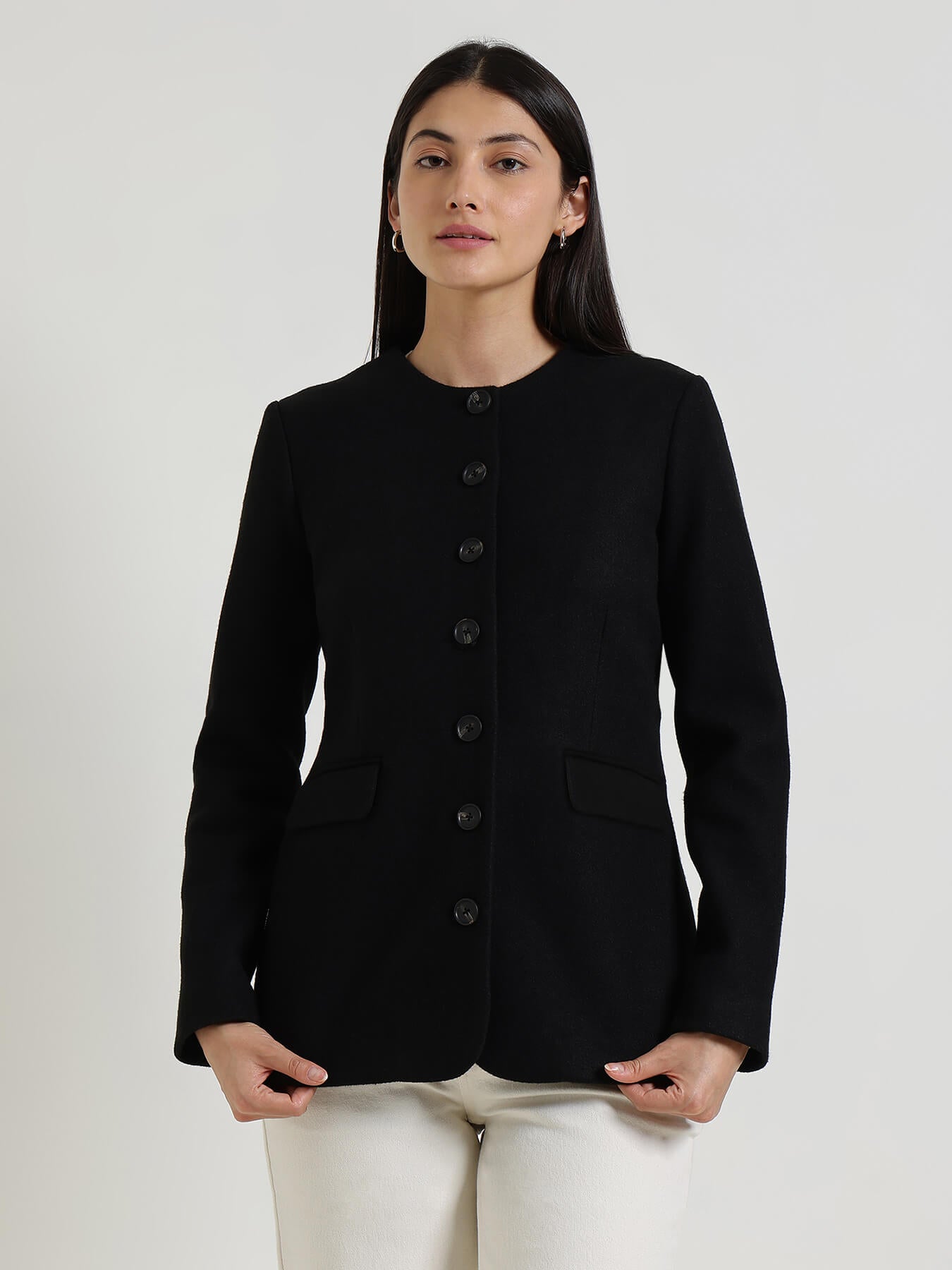 Front Open Jacket - Black