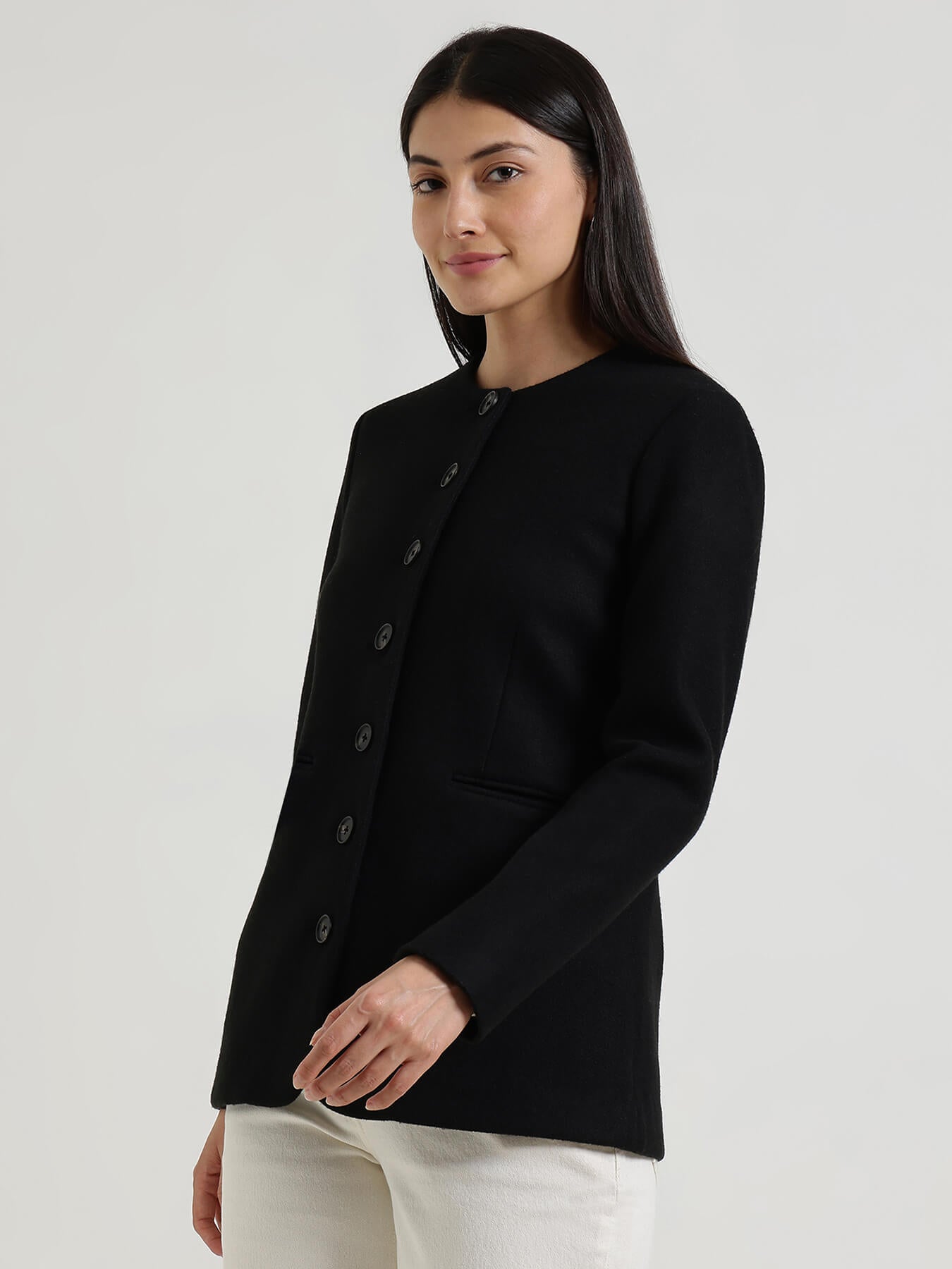 Front Open Jacket - Black