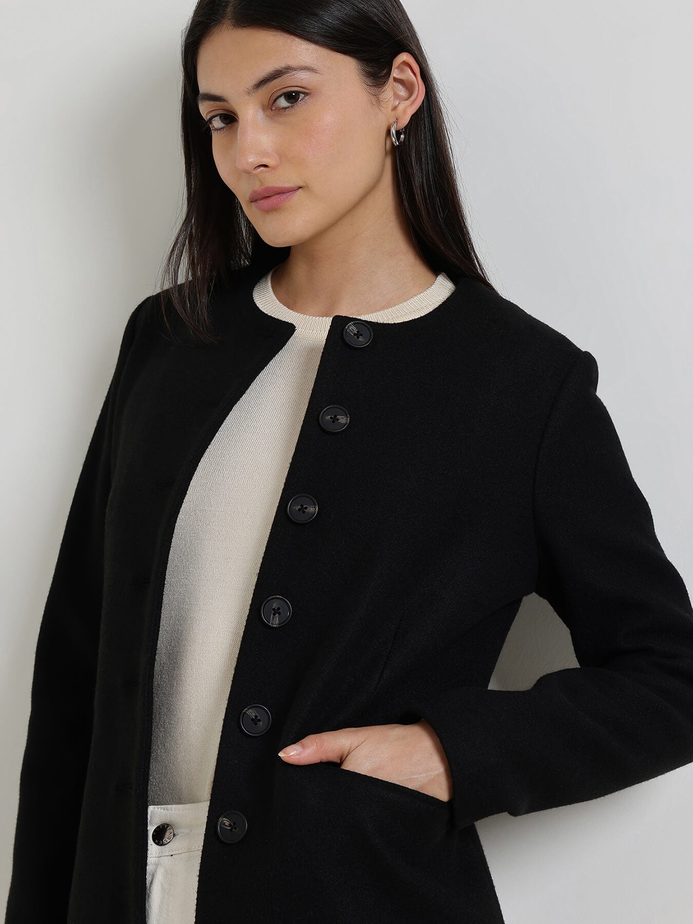 Front Open Jacket - Black