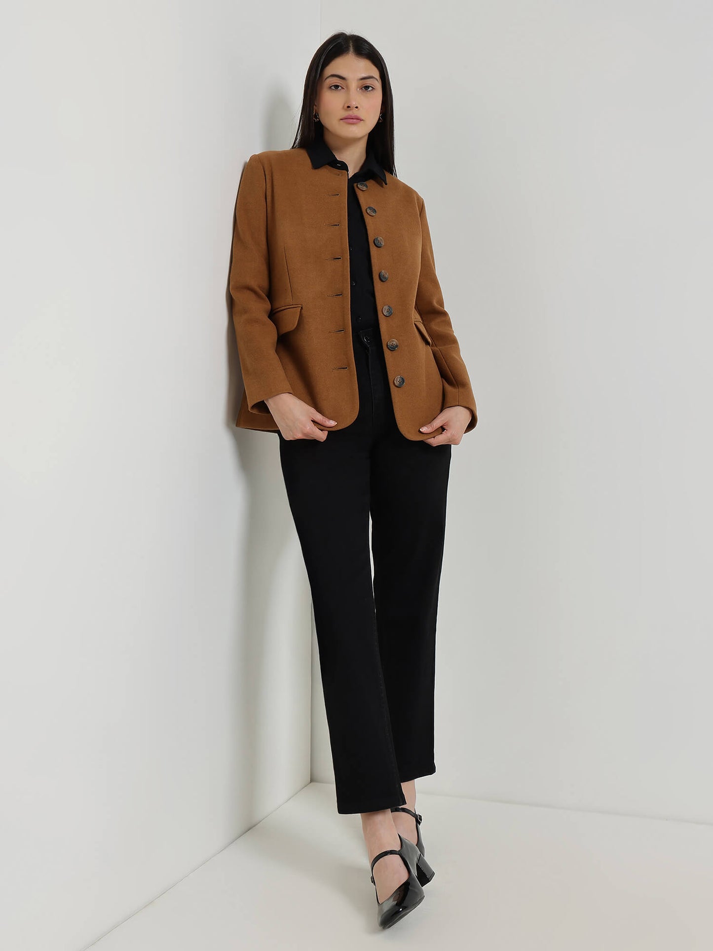 Front Open Jacket - Tan