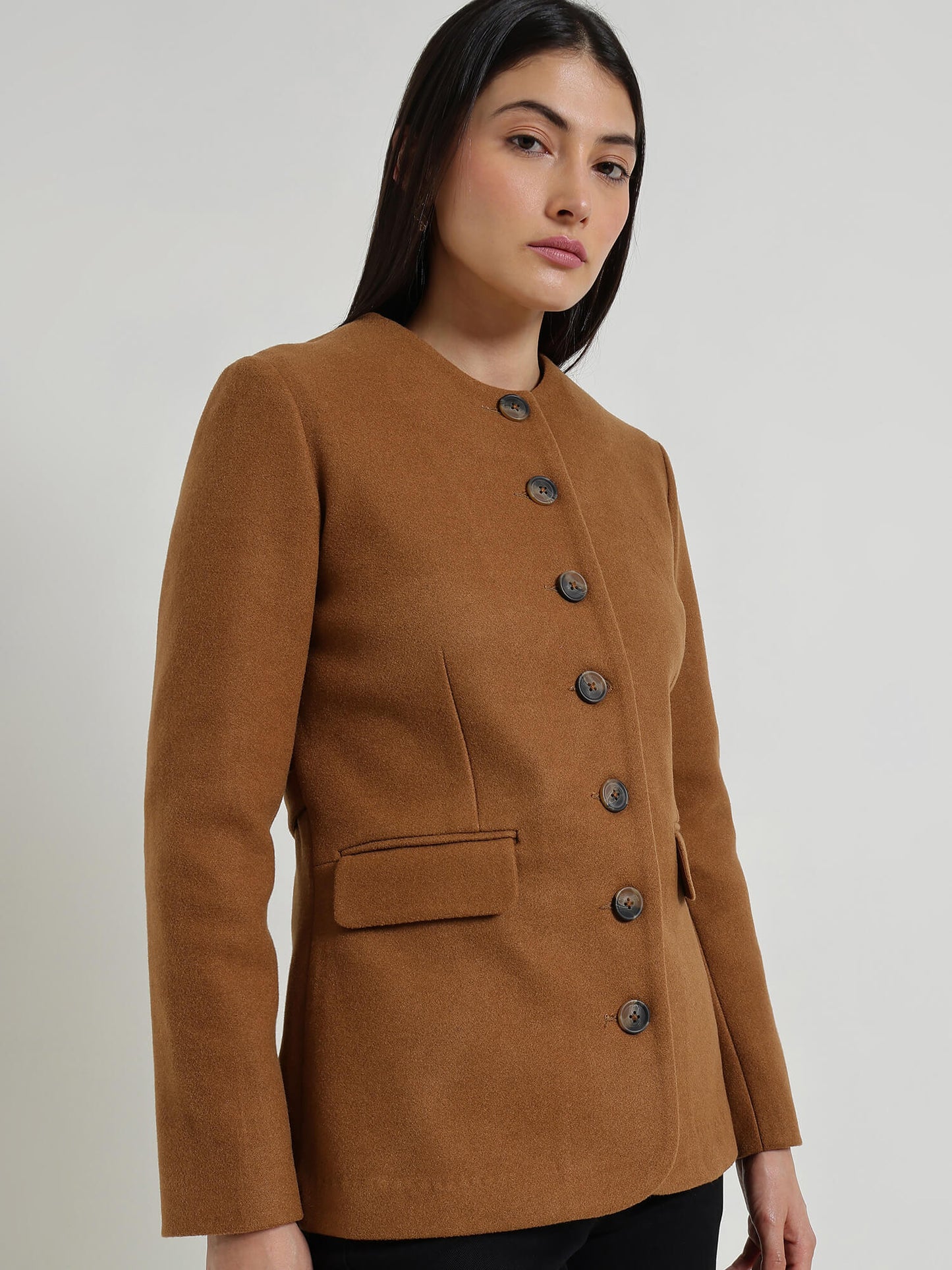 Front Open Jacket - Tan