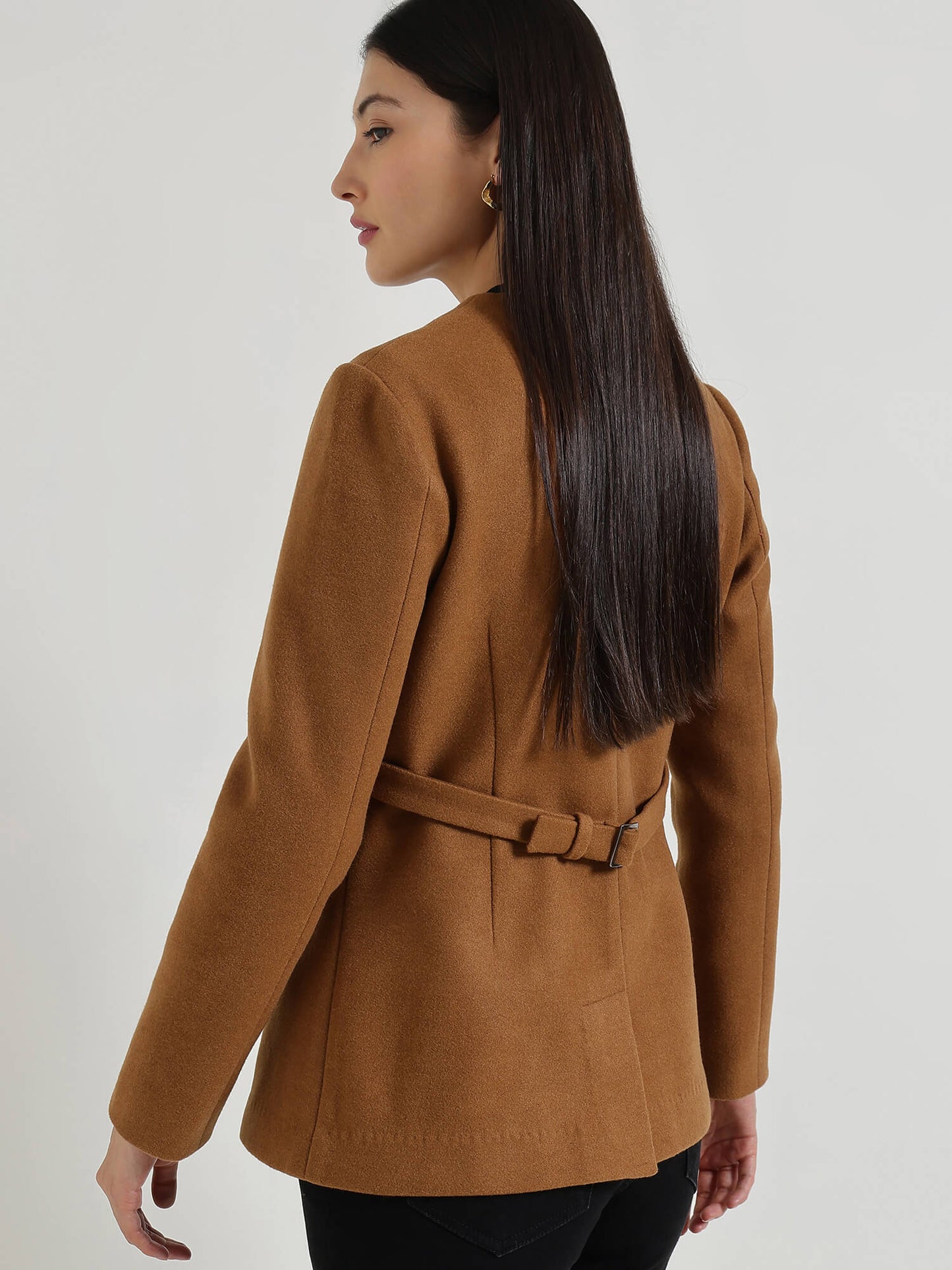Front Open Jacket - Tan
