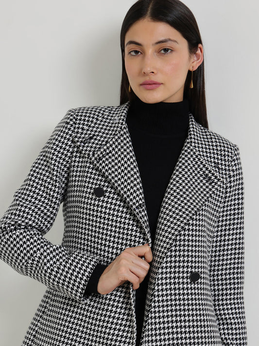 Double Breasted Tweed Jacket - Grey