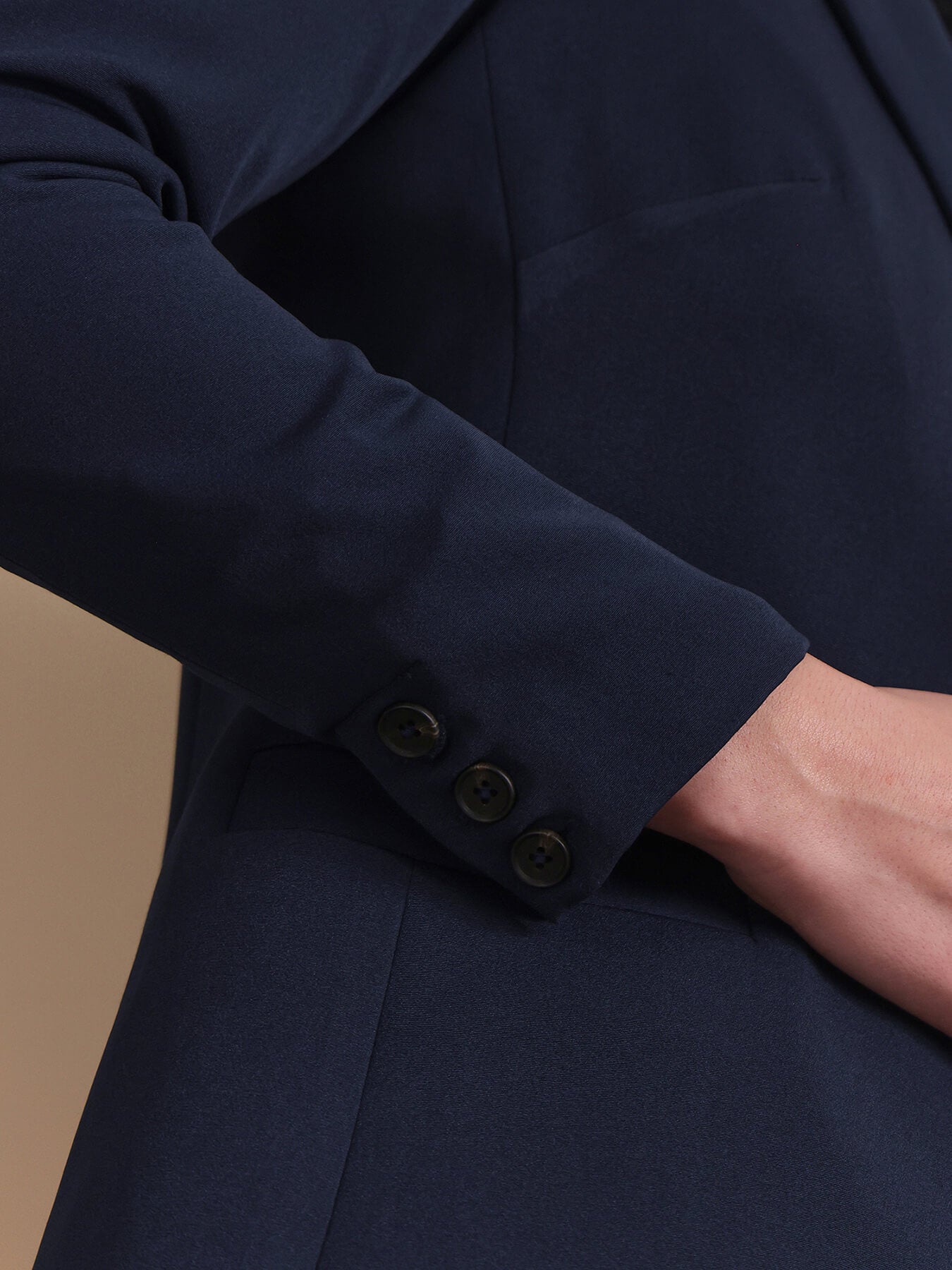 Single Breasted Blazer - Navy Blue