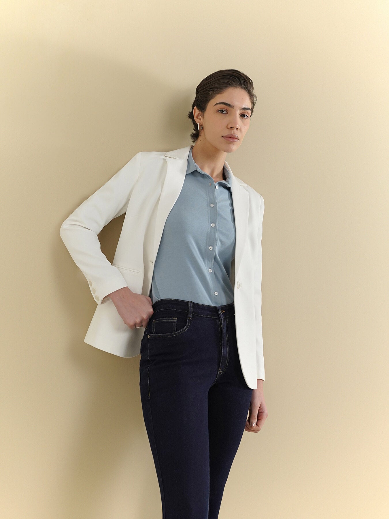 Lapel Collar Jacket - Off White