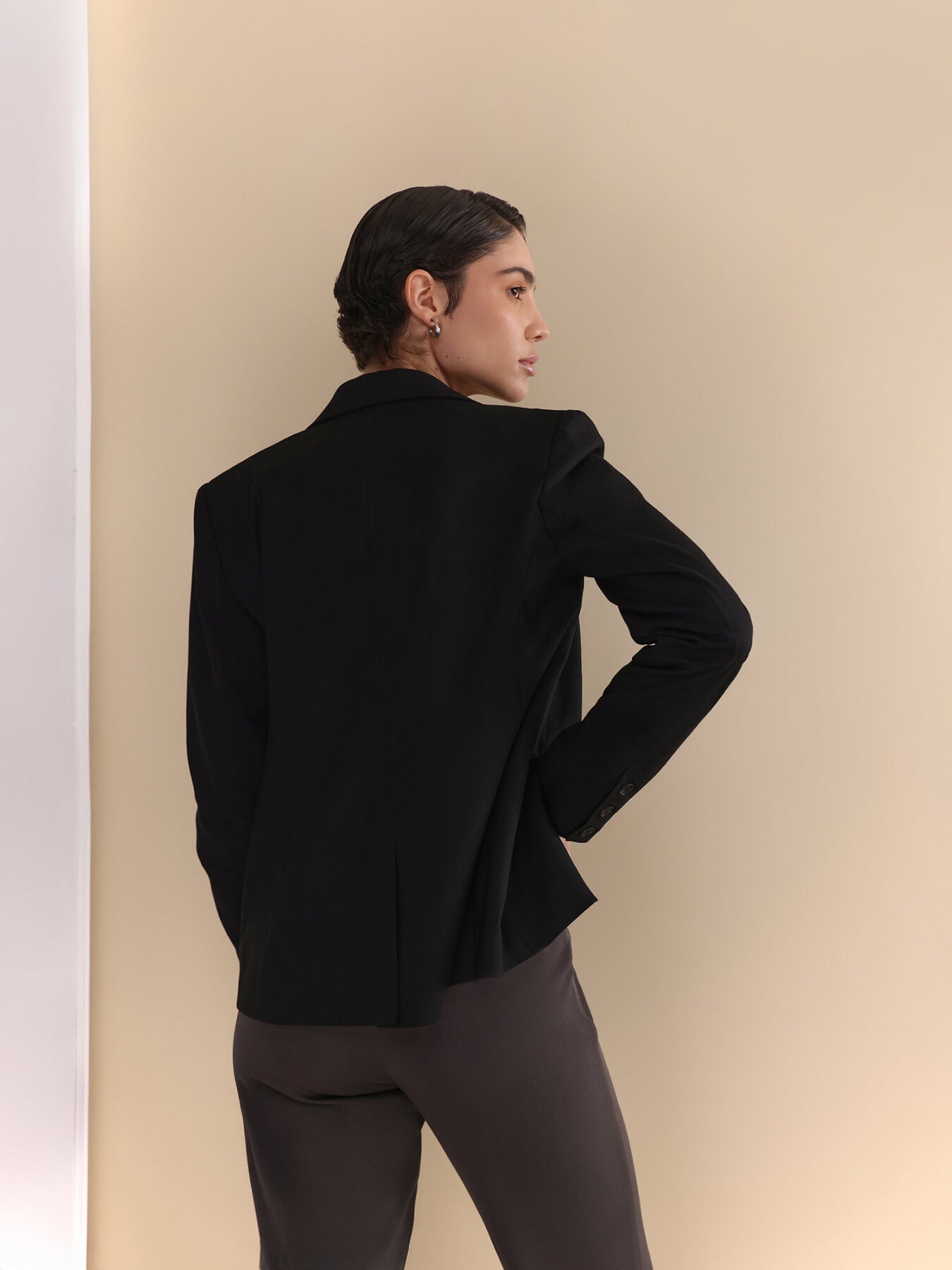 Single Breasted Blazer - Black