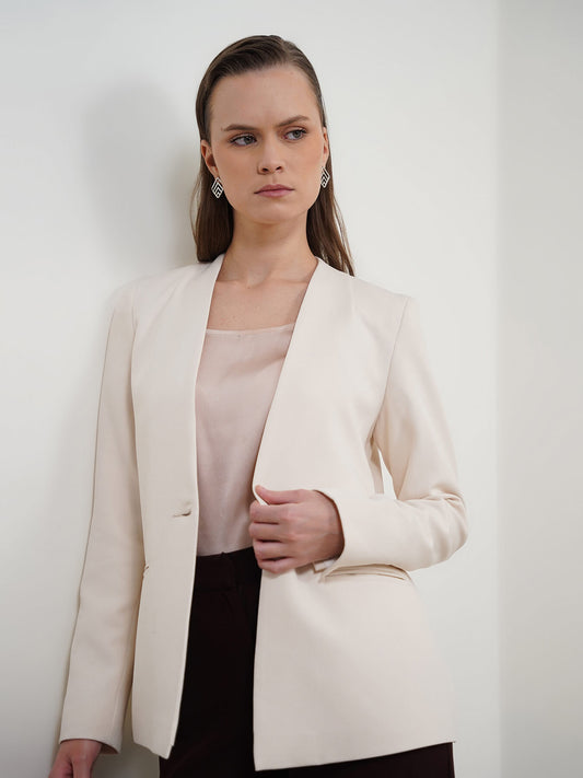 Single Breasted Blazer - Off White