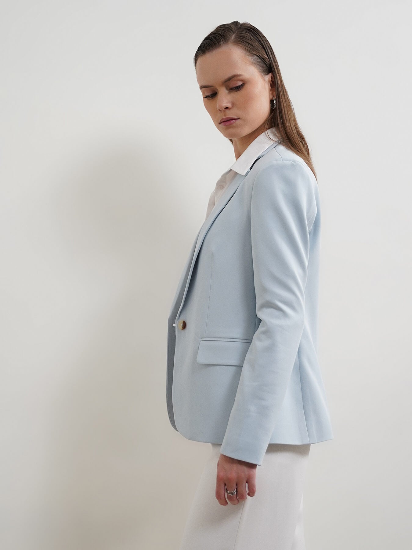 Single Breasted Blazer - Blue