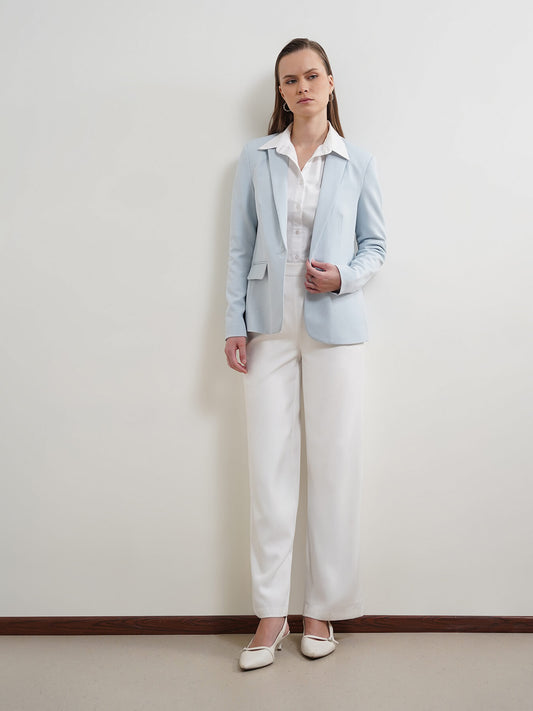 Single Breasted Blazer - Blue