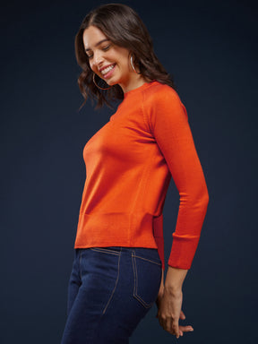 LivSoft Raglan Sleeves Sweater - Orange