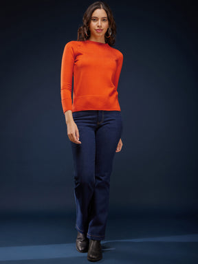 LivSoft Raglan Sleeves Sweater - Orange